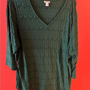 Croft & Barrow Forest Green Textured Blouse